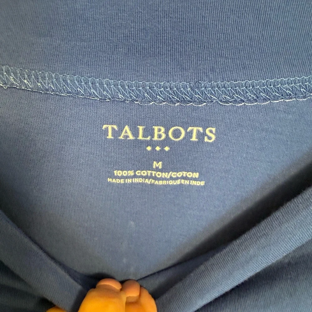 Talbots Blue Off-Shoulder Long Sleeve Top - Picture 3 of 3